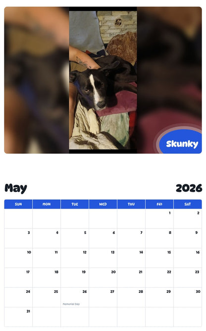 2026 - 2027 Skunky - Pawidols Pet Calendar