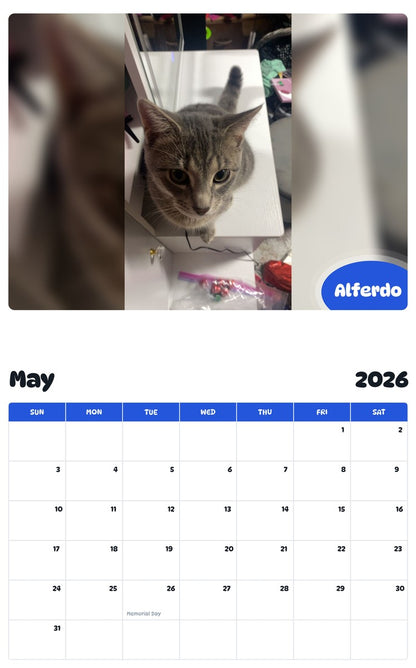 2026 - 2027 Alferdo - Pawidols Pet Calendar