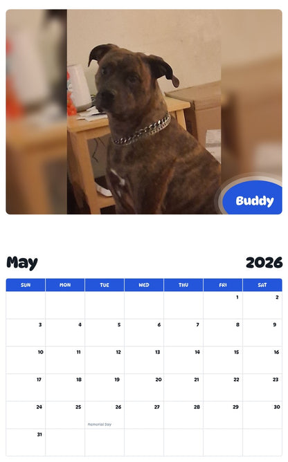 2026 - 2027 Buddy - Pawidols Pet Calendar
