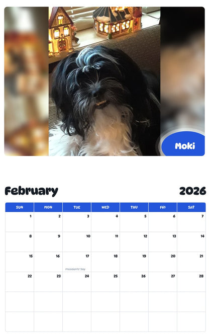 October 2025 - September 2026 Moki - Pawidols Pet Calendar