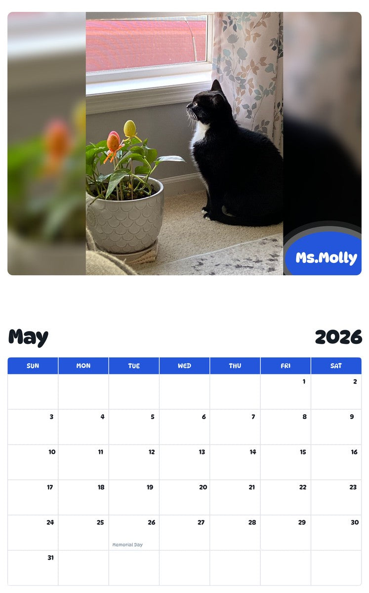 2026 - 2027 Ms.Molly - Pawidols Pet Calendar