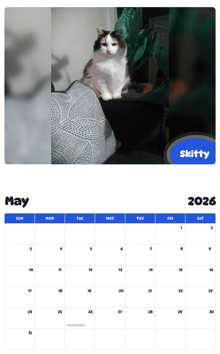 2026 - 2027 Skitty - Pawidols Pet Calendar