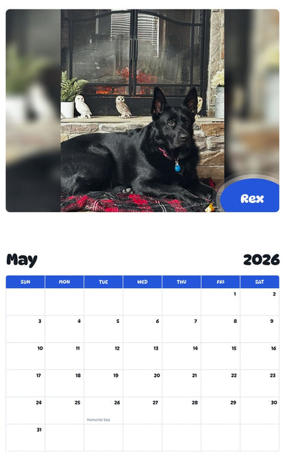 2026 - 2027 Rex - Pawidols Pet Calendar