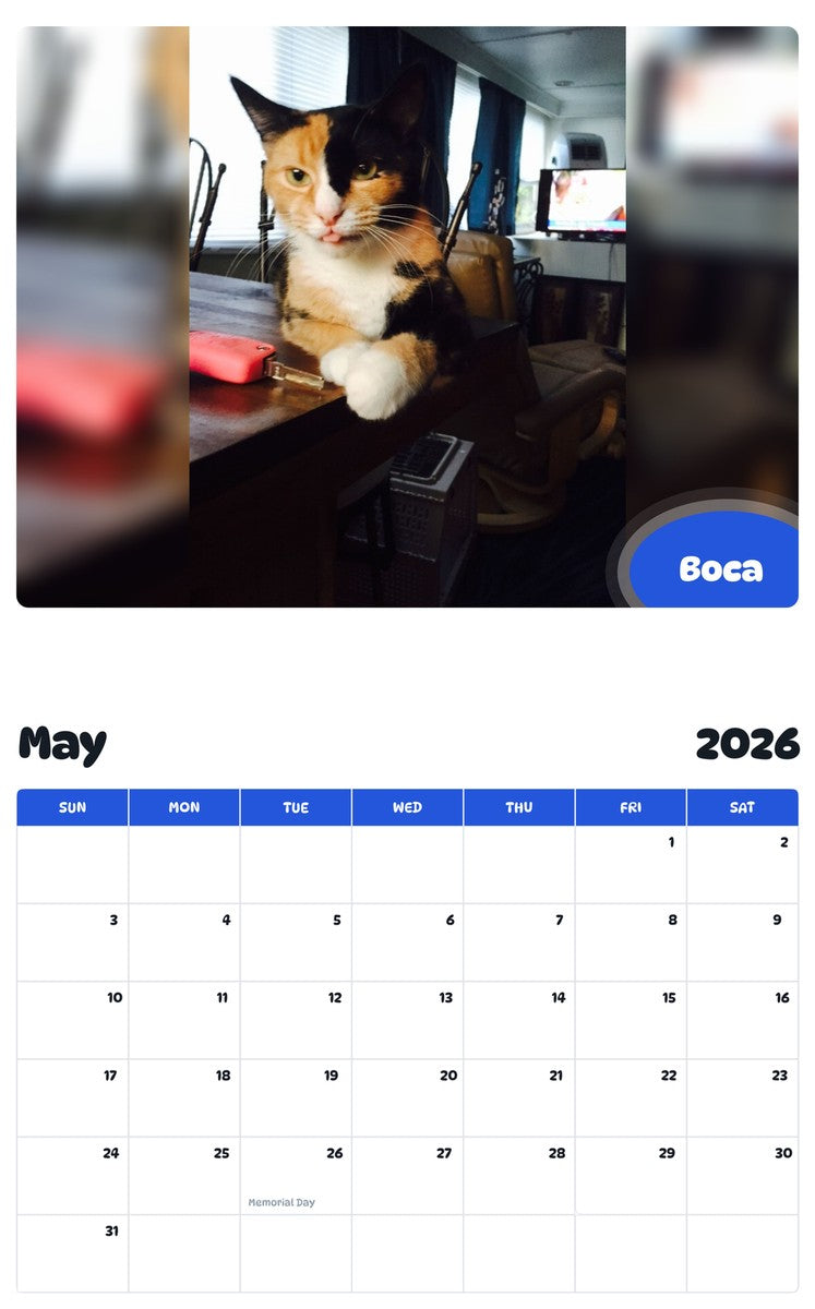 2026 - 2027 Boca - Pawidols Pet Calendar