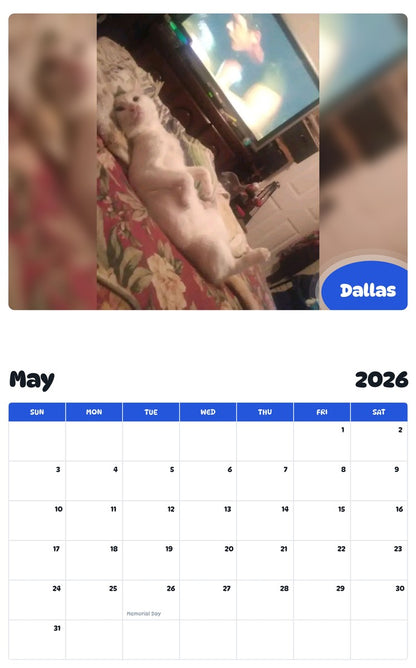 2026 - 2027 Dallas - Pawidols Pet Calendar