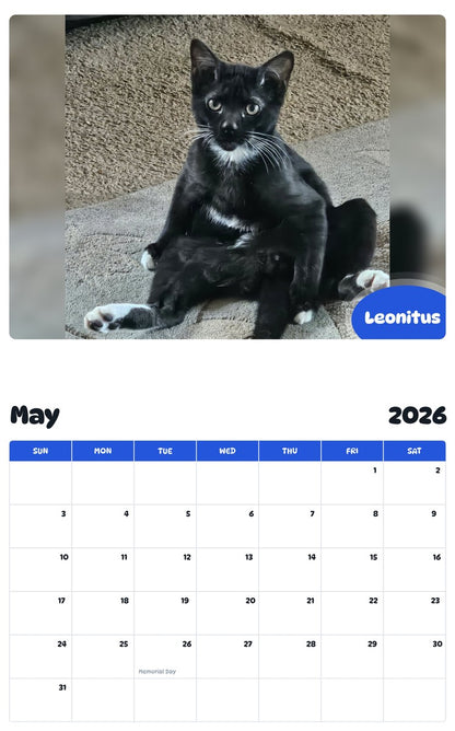 2026 - 2027 Leonitus - Pawidols Pet Calendar