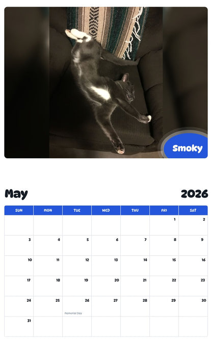 2026 - 2027 Smoky - Pawidols Pet Calendar