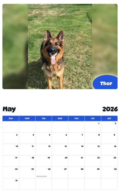 2026 - 2027 Thor - Pawidols Pet Calendar