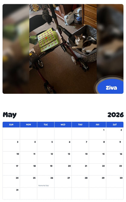 2026 - 2027 Ziva - Pawidols Pet Calendar