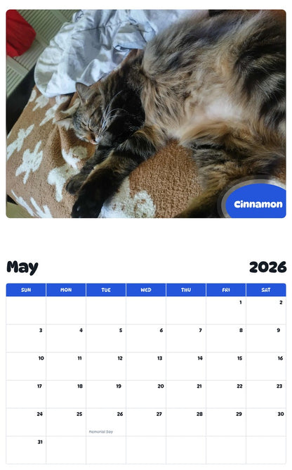 2026 - 2027 Cinnamon - Pawidols Pet Calendar