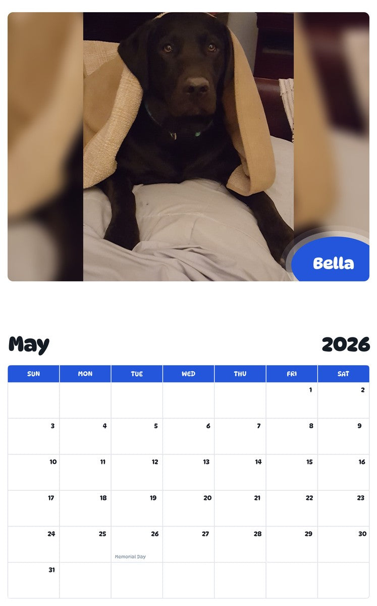 2026 - 2027 Bella - Pawidols Pet Calendar