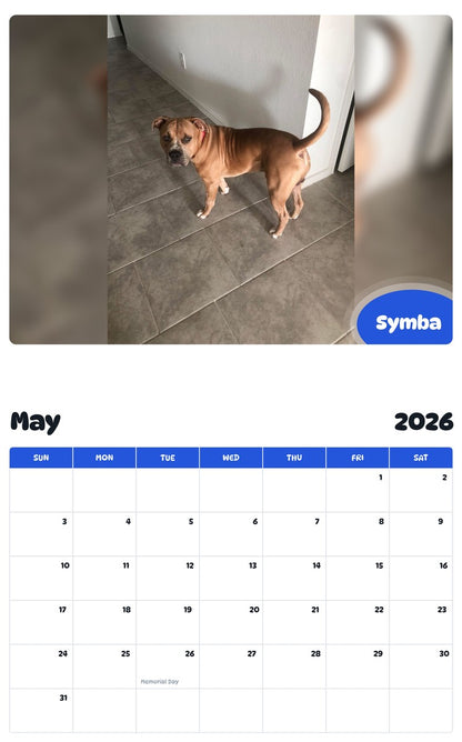 2026 - 2027 Symba - Pawidols Pet Calendar