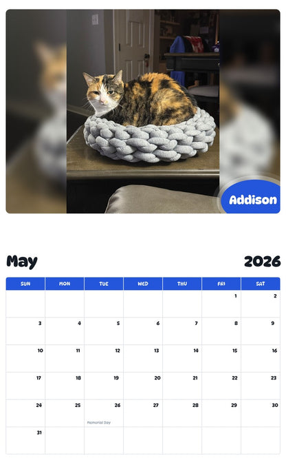 2026 - 2027 Addison - Pawidols Pet Calendar