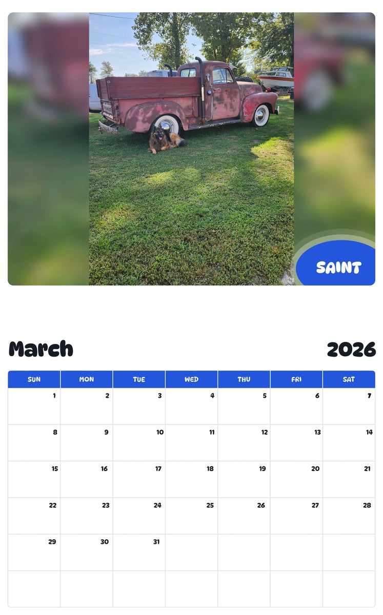 November 2025 - October 2026 SAINT - Pawidols Pet Calendar
