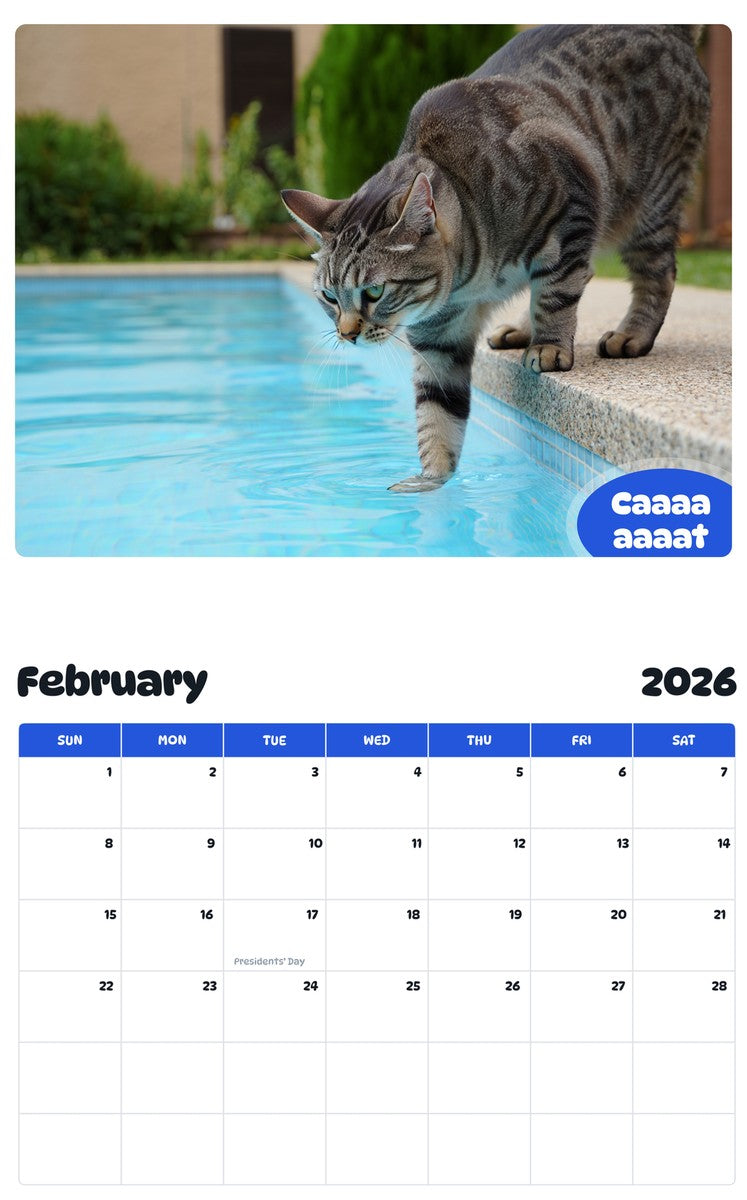 October 2025 - September 2026 Caaaaaaaat - Pawidols Pet Calendar