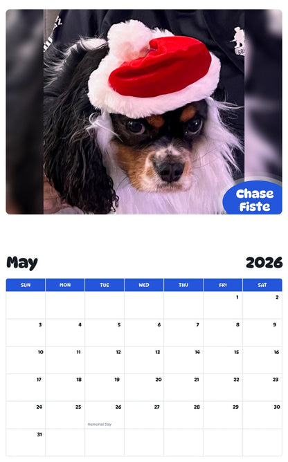 2026 - 2027 Chase Fiste - Pawidols Pet Calendar