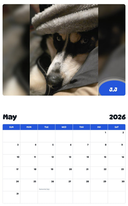 2026 - 2027 J.J - Pawidols Pet Calendar