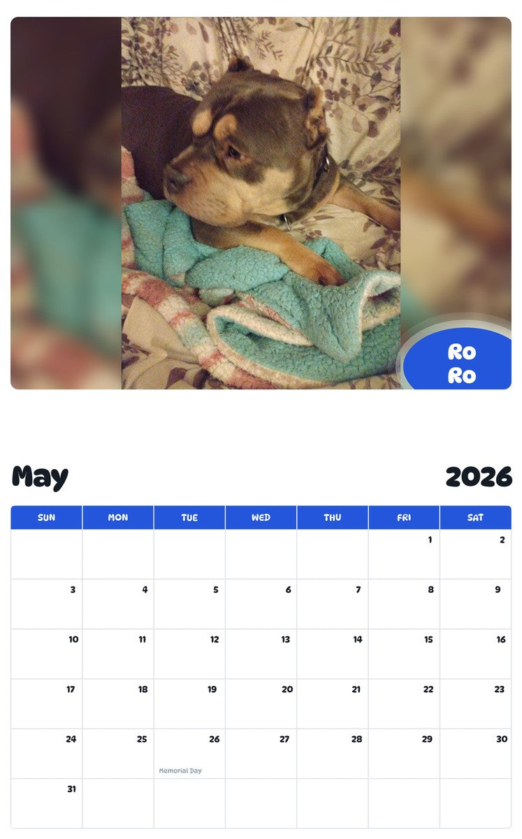 2026 - 2027 Ro Ro - Pawidols Pet Calendar