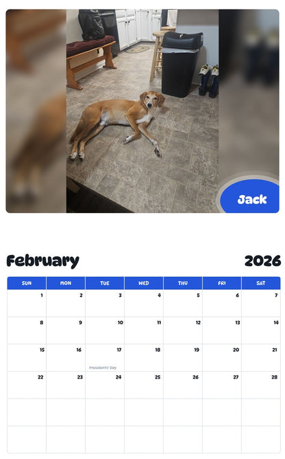 October 2025 - September 2026 Jack - Pawidols Pet Calendar