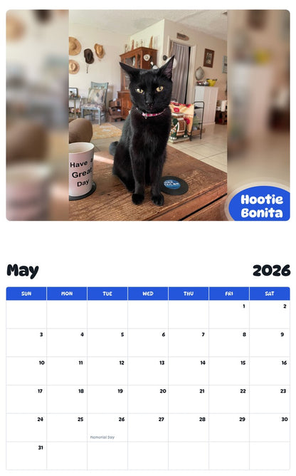 2026 - 2027 Hootie Bonita - Pawidols Pet Calendar