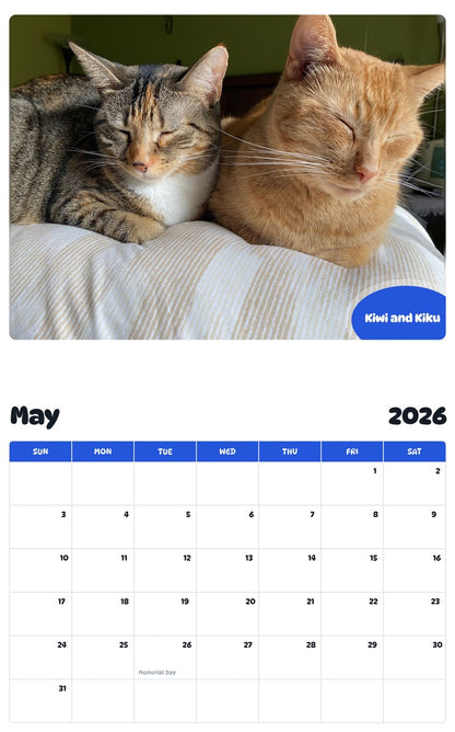 2026 - 2027 Kiwi and Kiku - Pawidols Pet Calendar