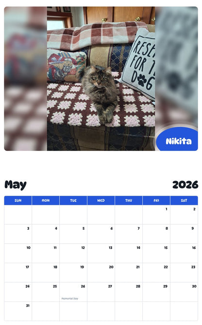 2026 - 2027 Nikita - Pawidols Pet Calendar