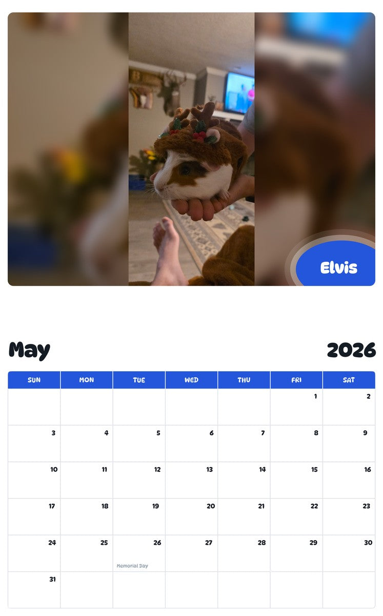 2026 - 2027 Elvis - Pawidols Pet Calendar