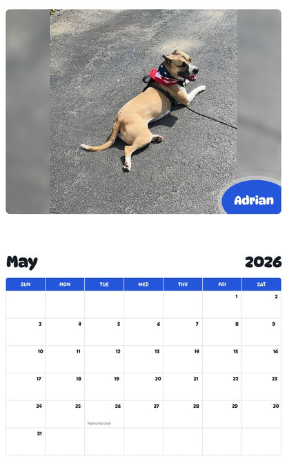 2026 - 2027 Adrian - Pawidols Pet Calendar