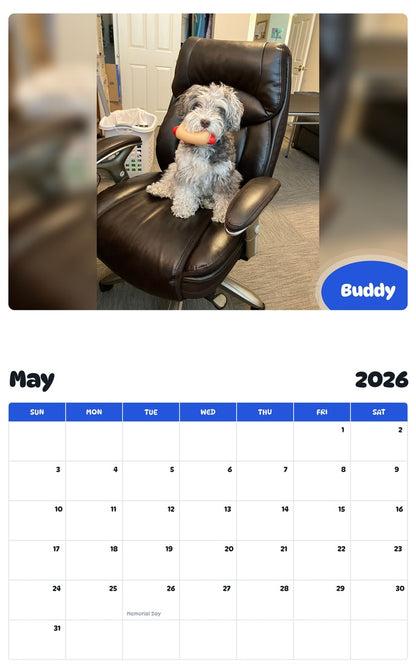 2026 - 2027 Buddy - Pawidols Pet Calendar