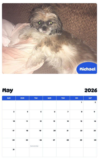 2026 - 2027 Michael - Pawidols Pet Calendar