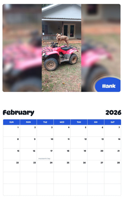 October 2025 - September 2026 Hank - Pawidols Pet Calendar