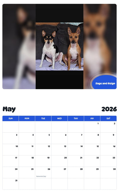 2026 - 2027 Sage and Reign - Pawidols Pet Calendar