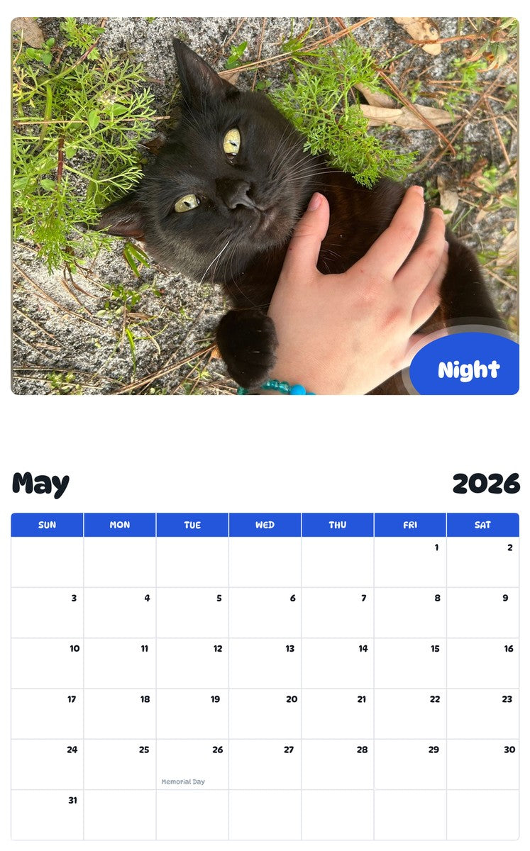 2026 - 2027 Night - Pawidols Pet Calendar