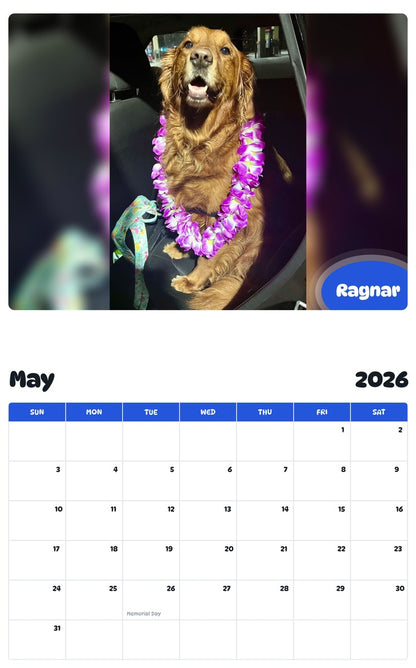 2026 - 2027 Ragnar - Pawidols Pet Calendar