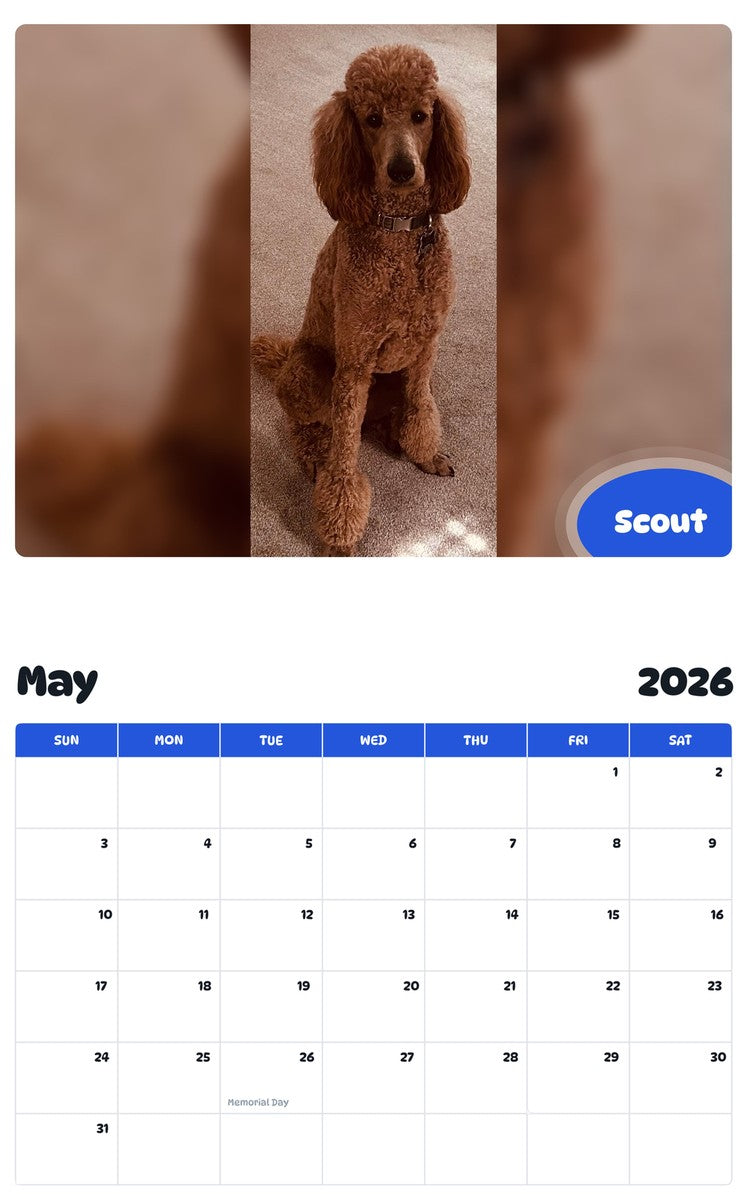 2026 - 2027 Scout - Pawidols Pet Calendar