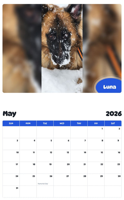 2026 - 2027 Luna - Pawidols Pet Calendar