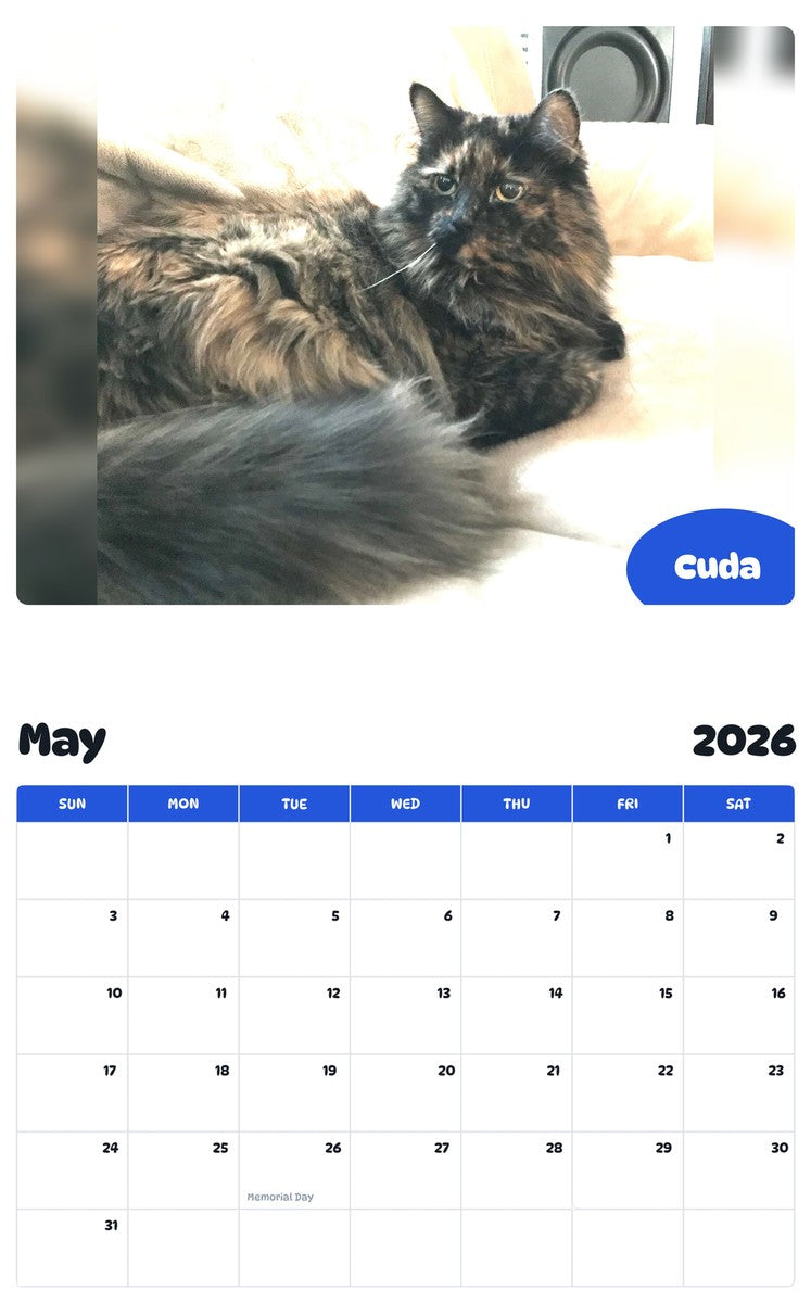 2026 - 2027 Cuda - Pawidols Pet Calendar