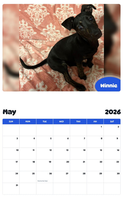 2026 - 2027 Winnie - Pawidols Pet Calendar