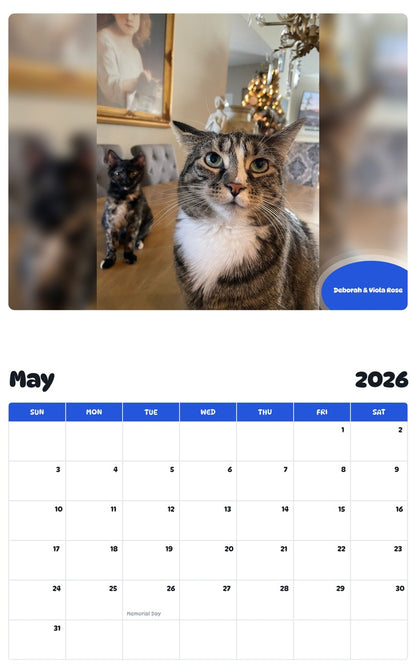 2026 - 2027 Deborah & Viola Rose - Pawidols Pet Calendar