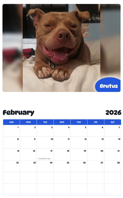 October 2025 - September 2026 Brutus - Pawidols Pet Calendar