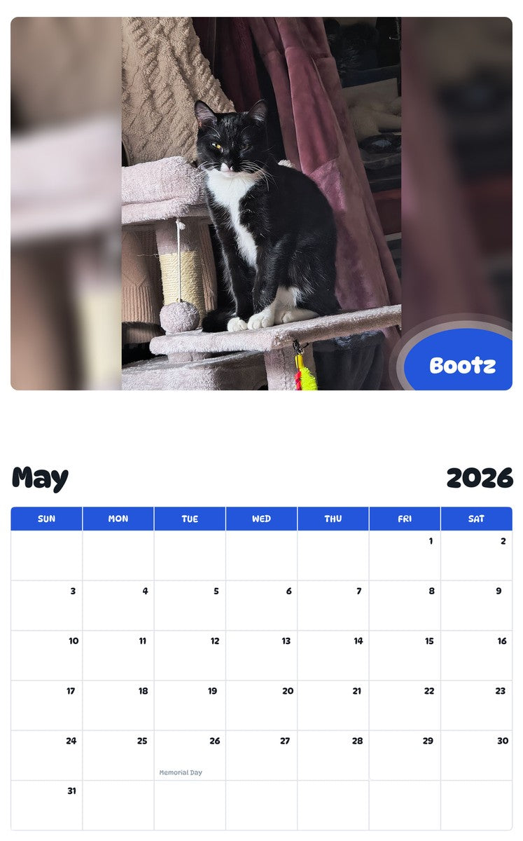 2026 - 2027 Bootz - Pawidols Pet Calendar