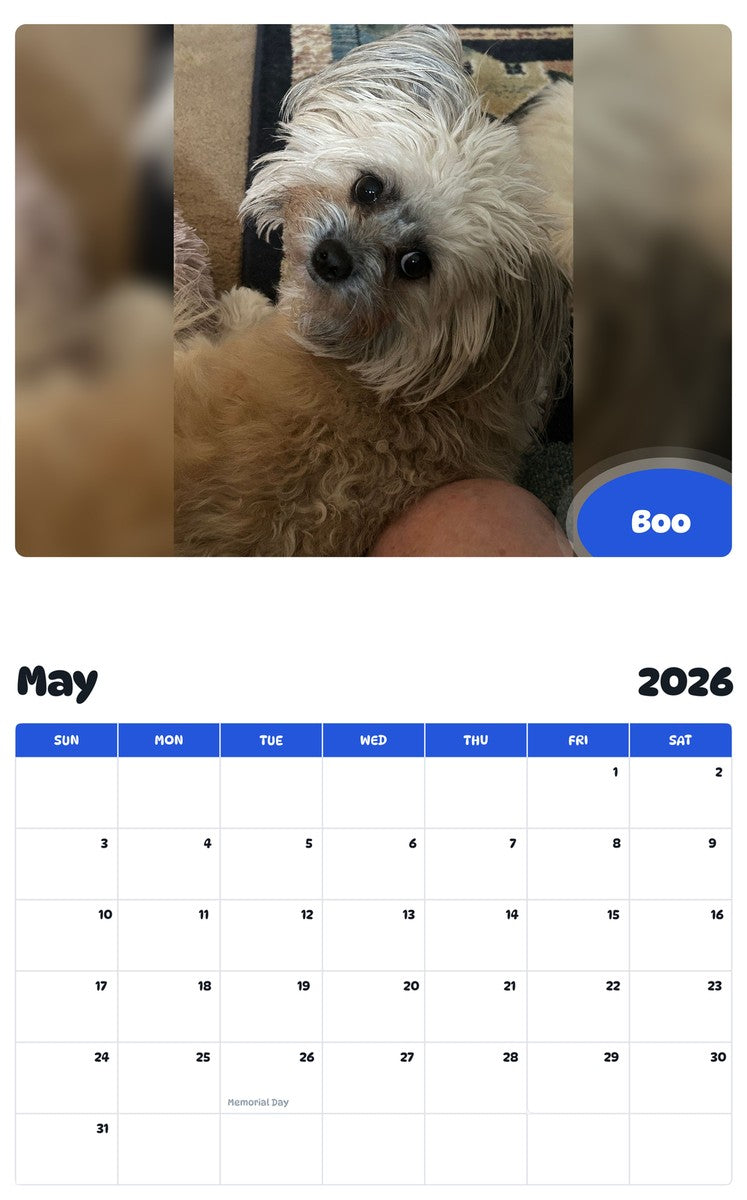 2026 - 2027 Boo - Pawidols Pet Calendar