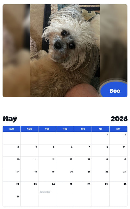 2026 - 2027 Boo - Pawidols Pet Calendar
