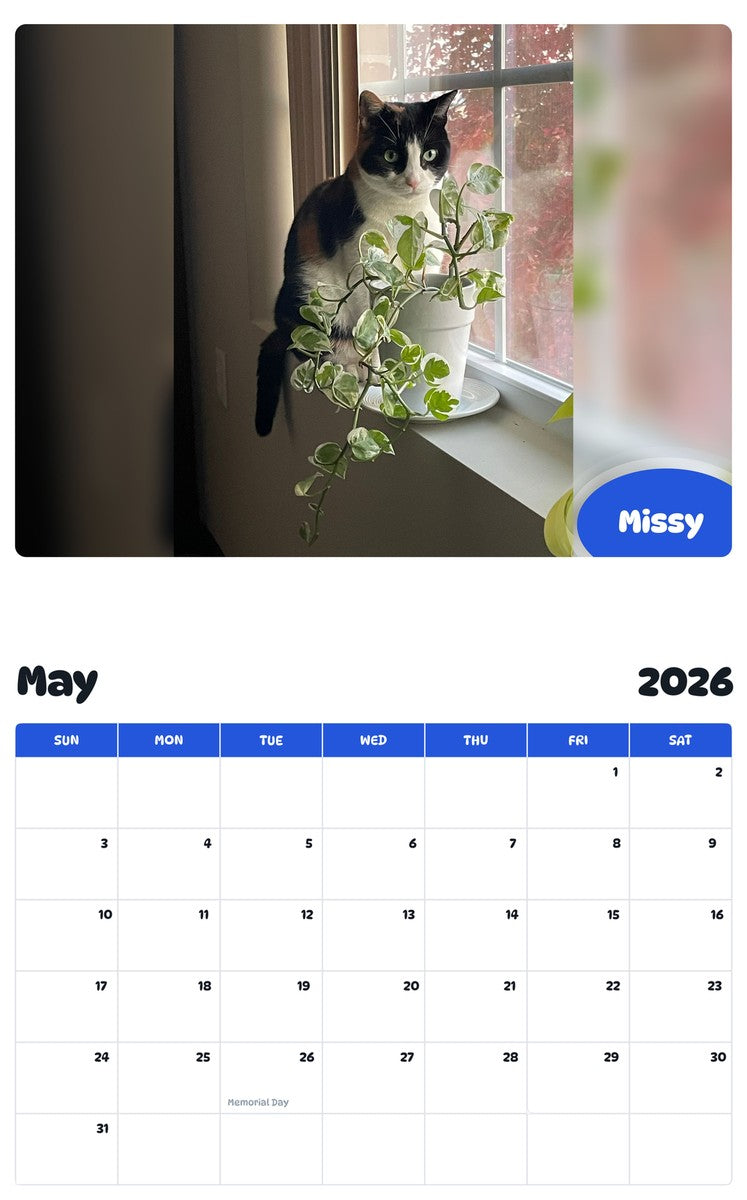 2026 - 2027 Missy - Pawidols Pet Calendar