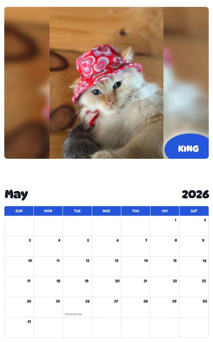 2026 - 2027 KING - Pawidols Pet Calendar