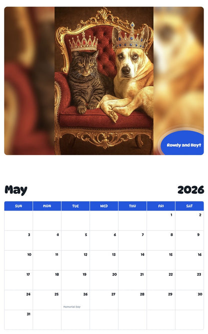 2026 - 2027 Rowdy and Hoyt - Pawidols Pet Calendar