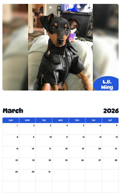 November 2025 - October 2026 L.B. Wing - Pawidols Pet Calendar