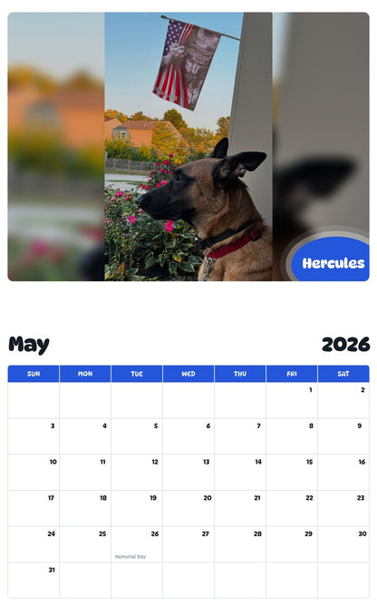 2026 - 2027 Hercules - Pawidols Pet Calendar