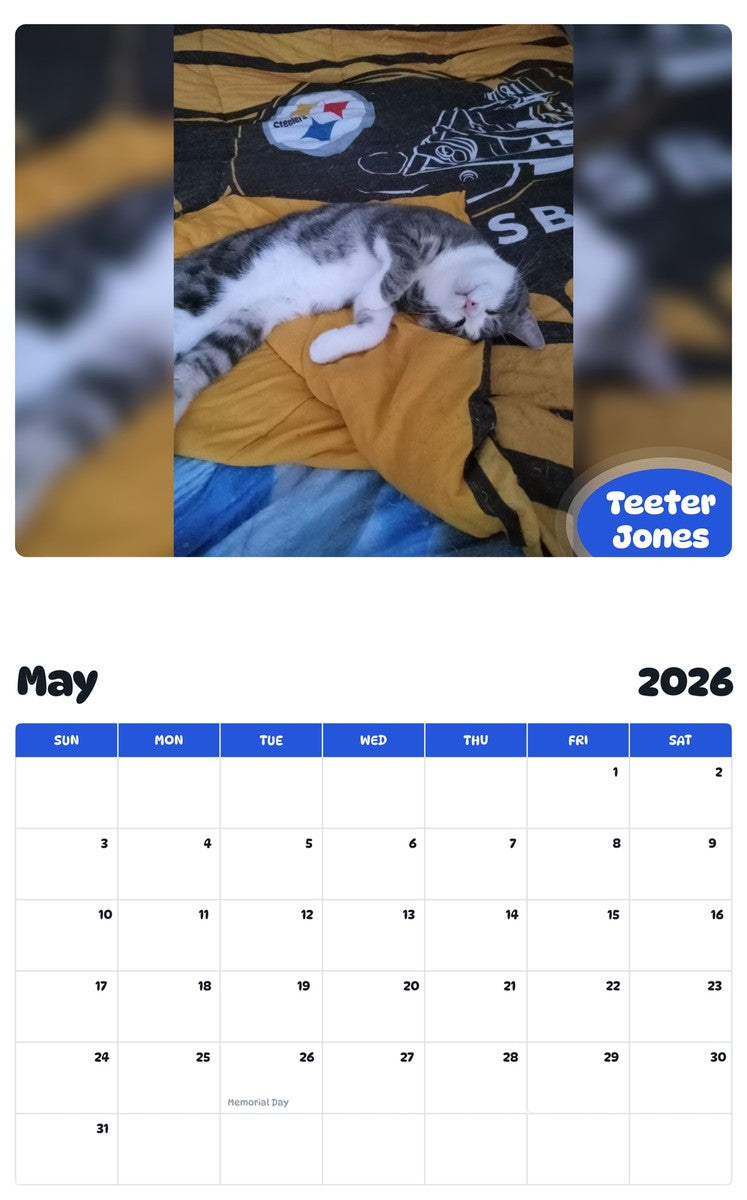 2026 - 2027 Teeter Jones - Pawidols Pet Calendar