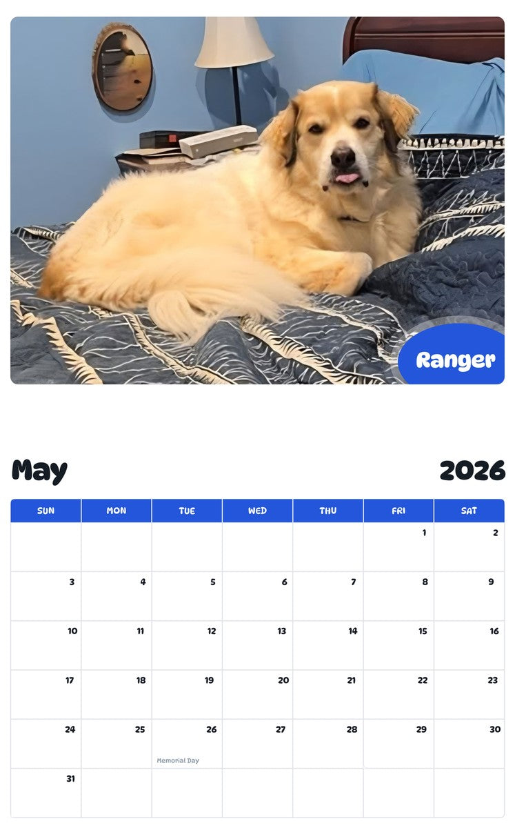 2026 - 2027 Ranger - Pawidols Pet Calendar